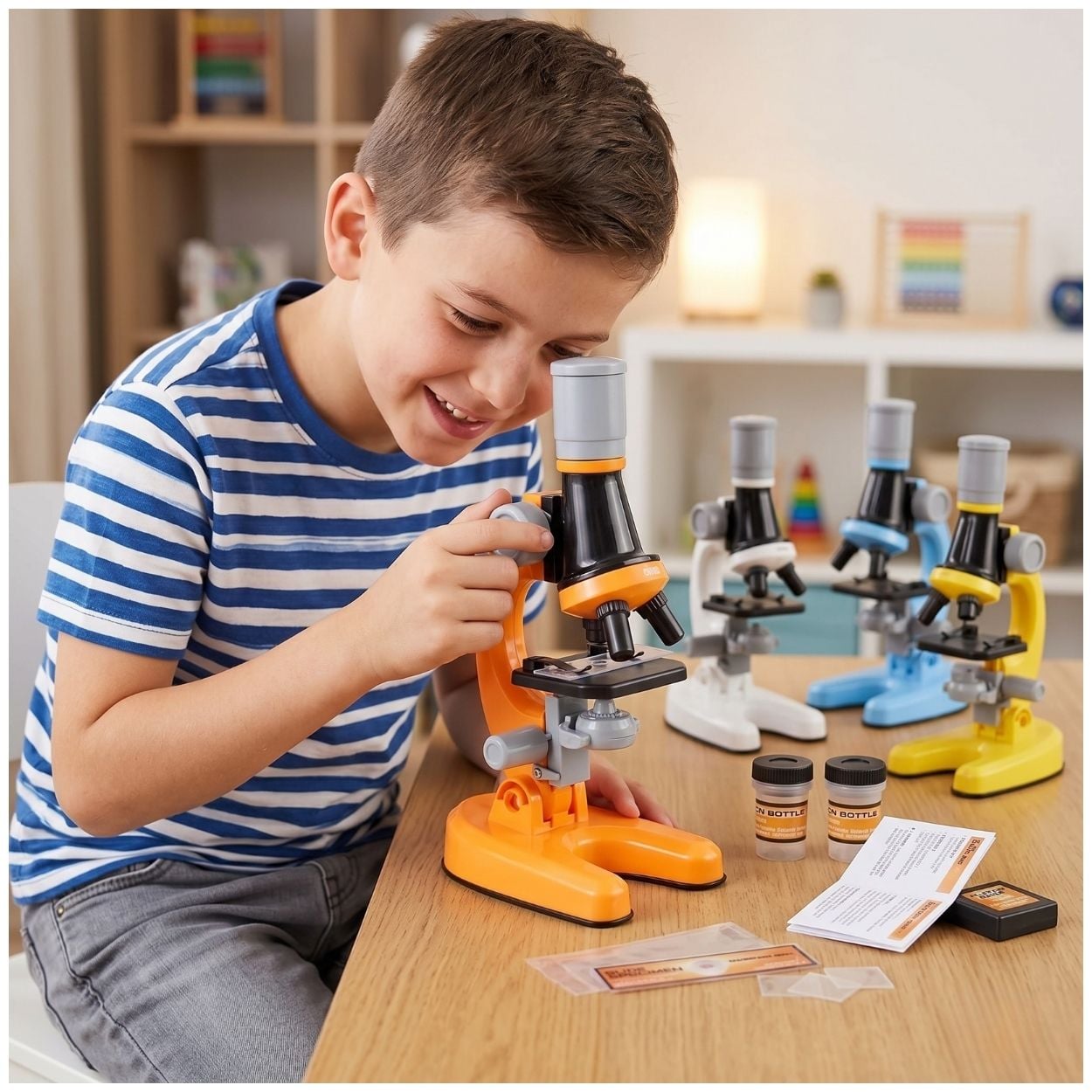 Microscopio de Juguete Científico Educativo STEM para Niños Ampliación 100X A 1200X - 6