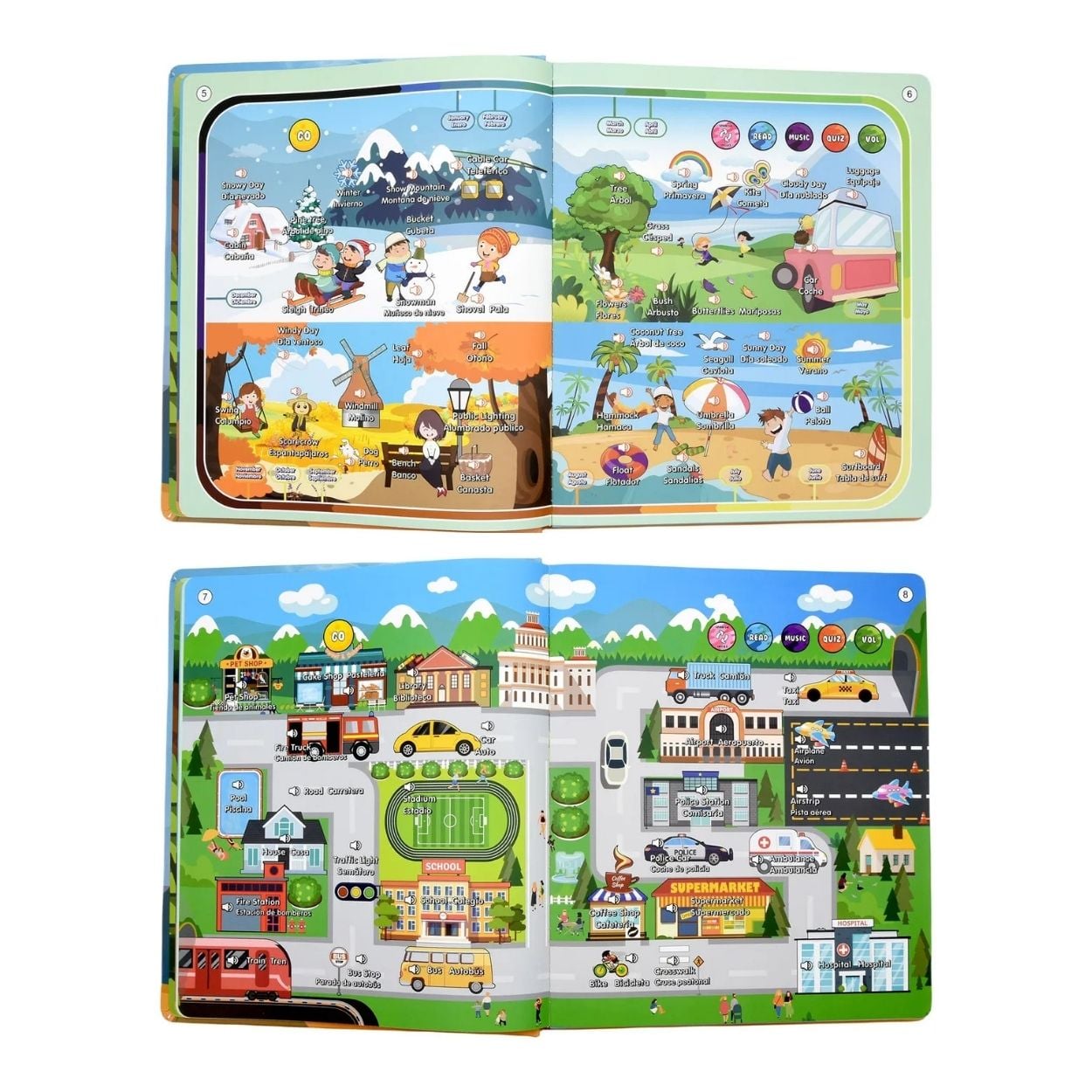 Libro Interactivo Educativo Español e Inglés con 420+ Sonidos para Niños - 4