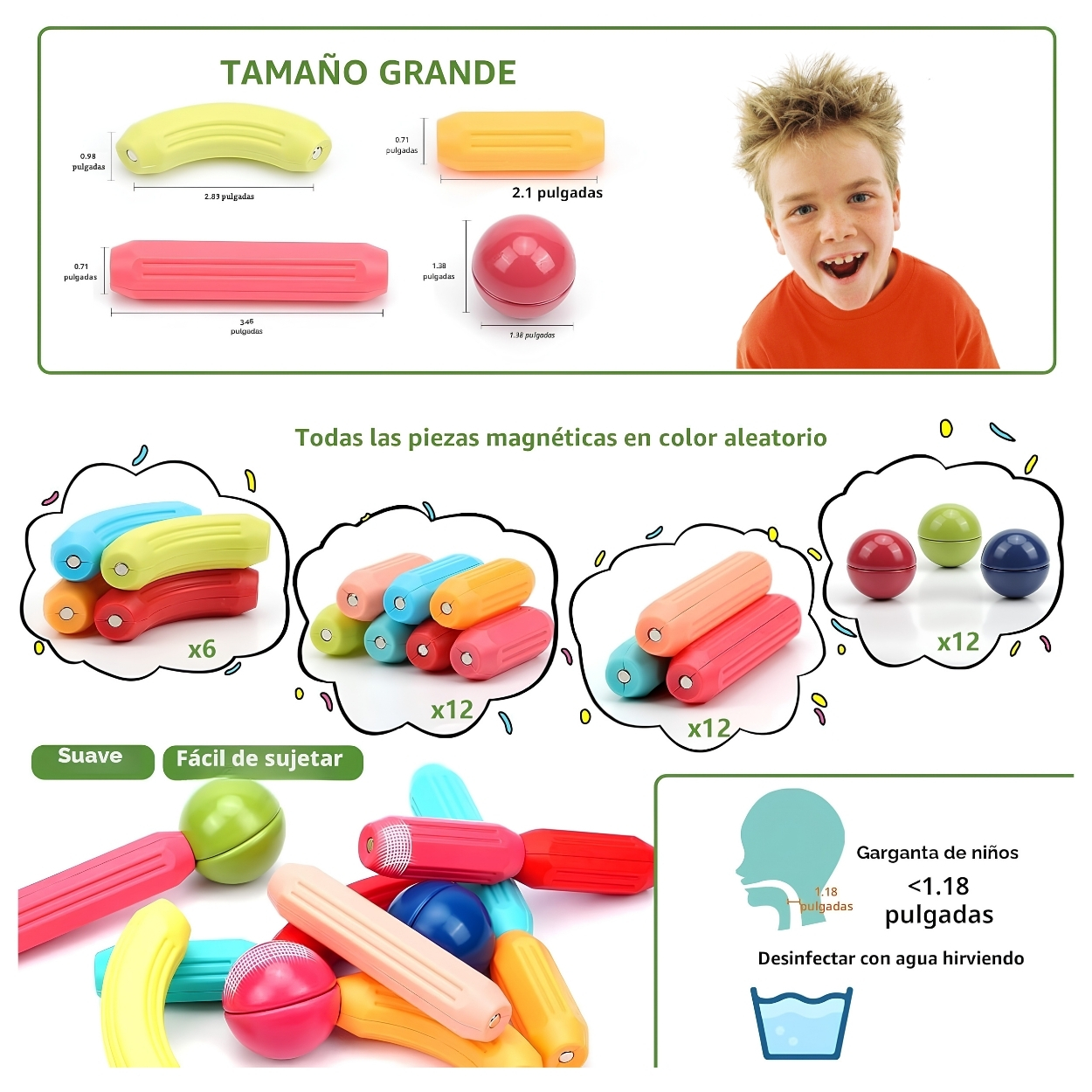JUEGO DIDÁCTICO BLOQUES MAGNÉTICOS DE CONSTRUCCIÓN STEM - TAPER 150 PCS - 6