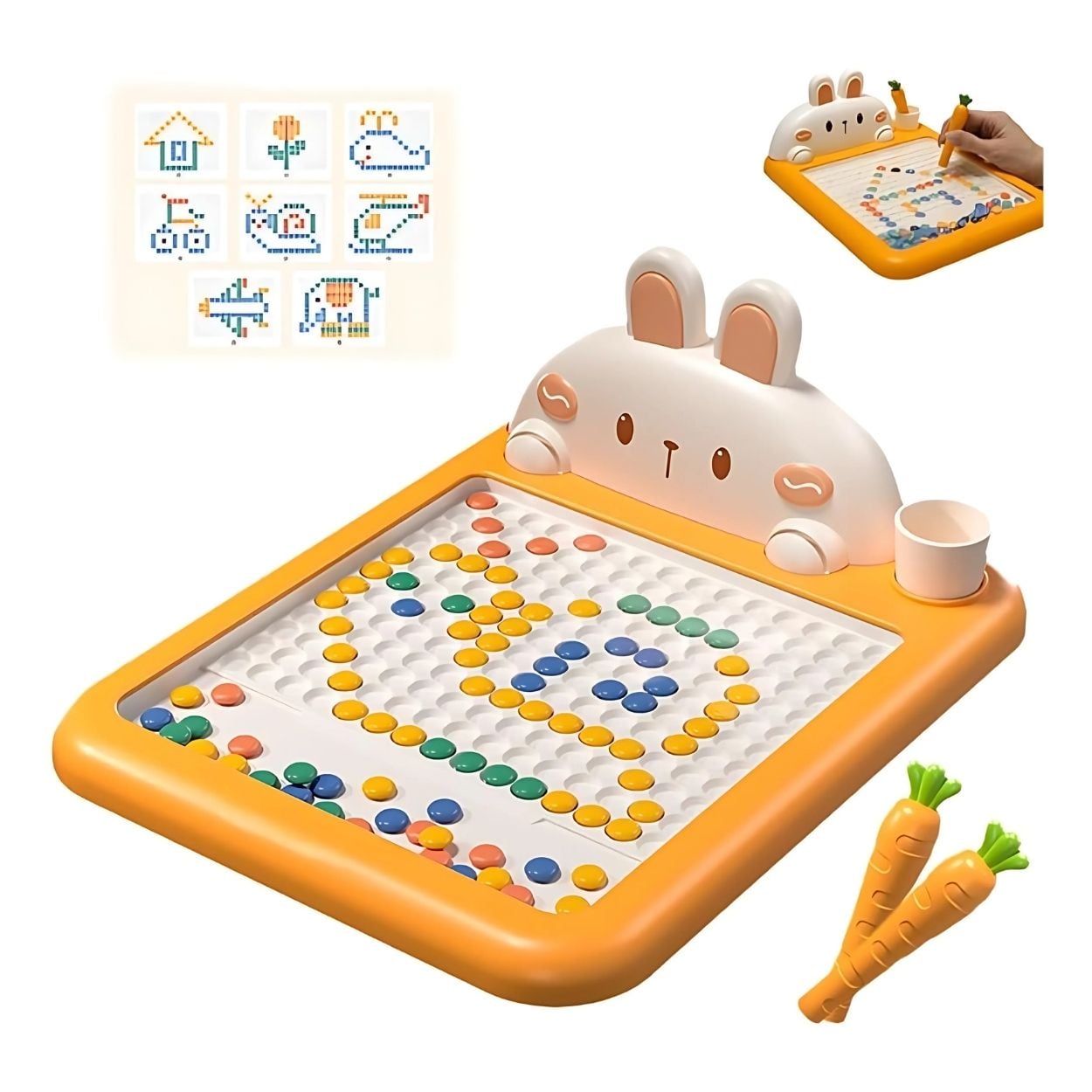 TABLERO DIDÁCTICO CONEJO PIZARRA MAGNÉTICA PARA NIÑOS - 1