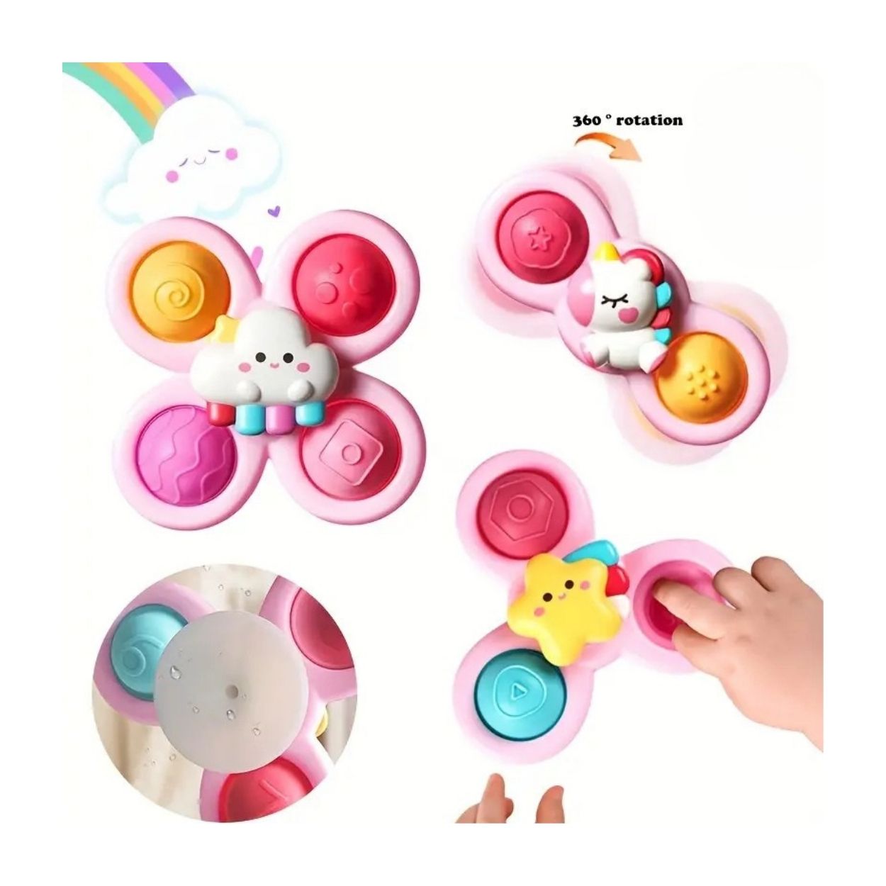 SET DE SPINNERS SENSORIALES DE UNICORNIO PARA BEBÉ - 1