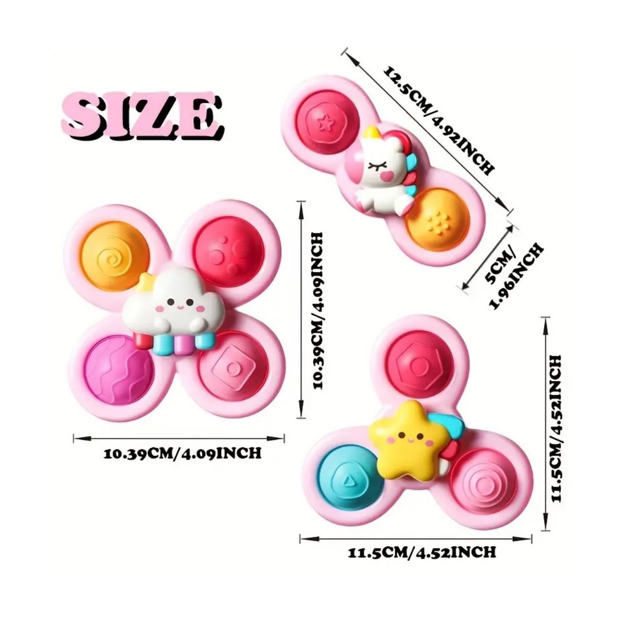 SET DE SPINNERS SENSORIALES DE UNICORNIO PARA BEBÉ - 2
