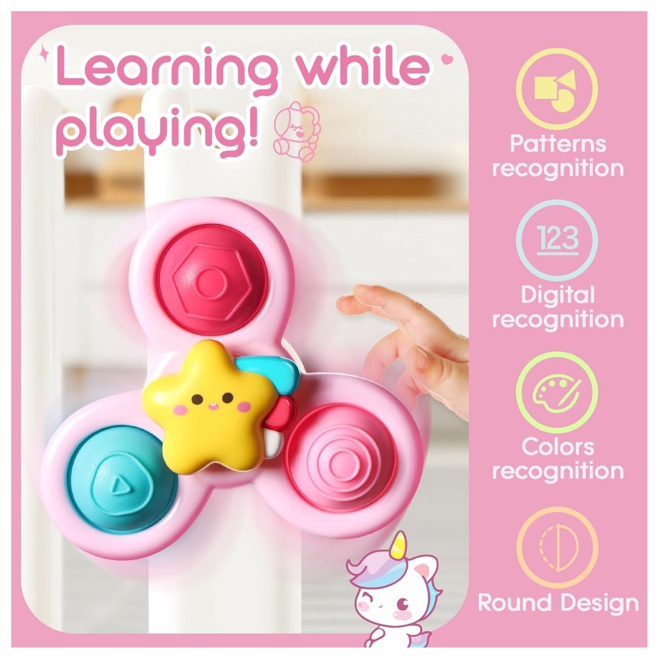 SET DE SPINNERS SENSORIALES DE UNICORNIO PARA BEBÉ - 4