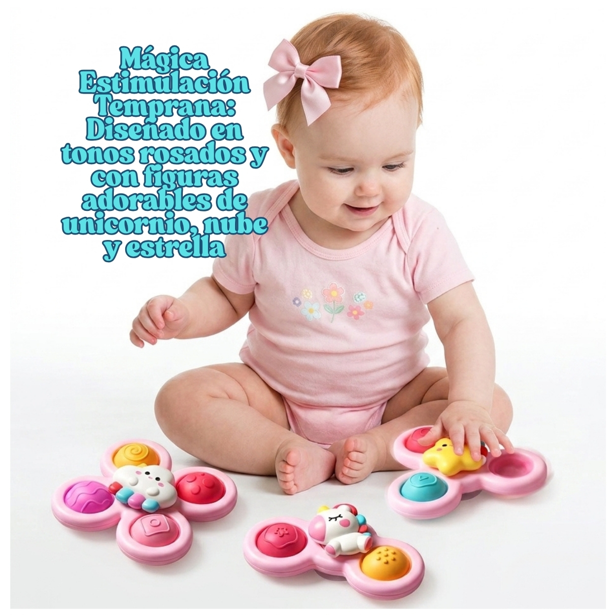 SET DE SPINNERS SENSORIALES DE UNICORNIO PARA BEBÉ - 7