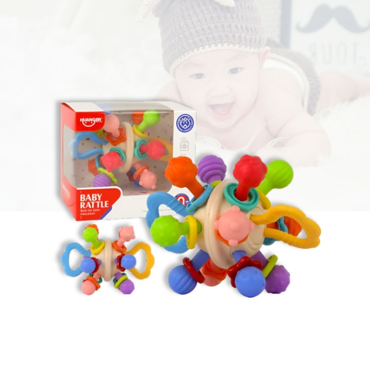 SONAJERO MONTESSORI ÁTOMO SENSORIAL COLORIDO PARA BEBÉ - 1