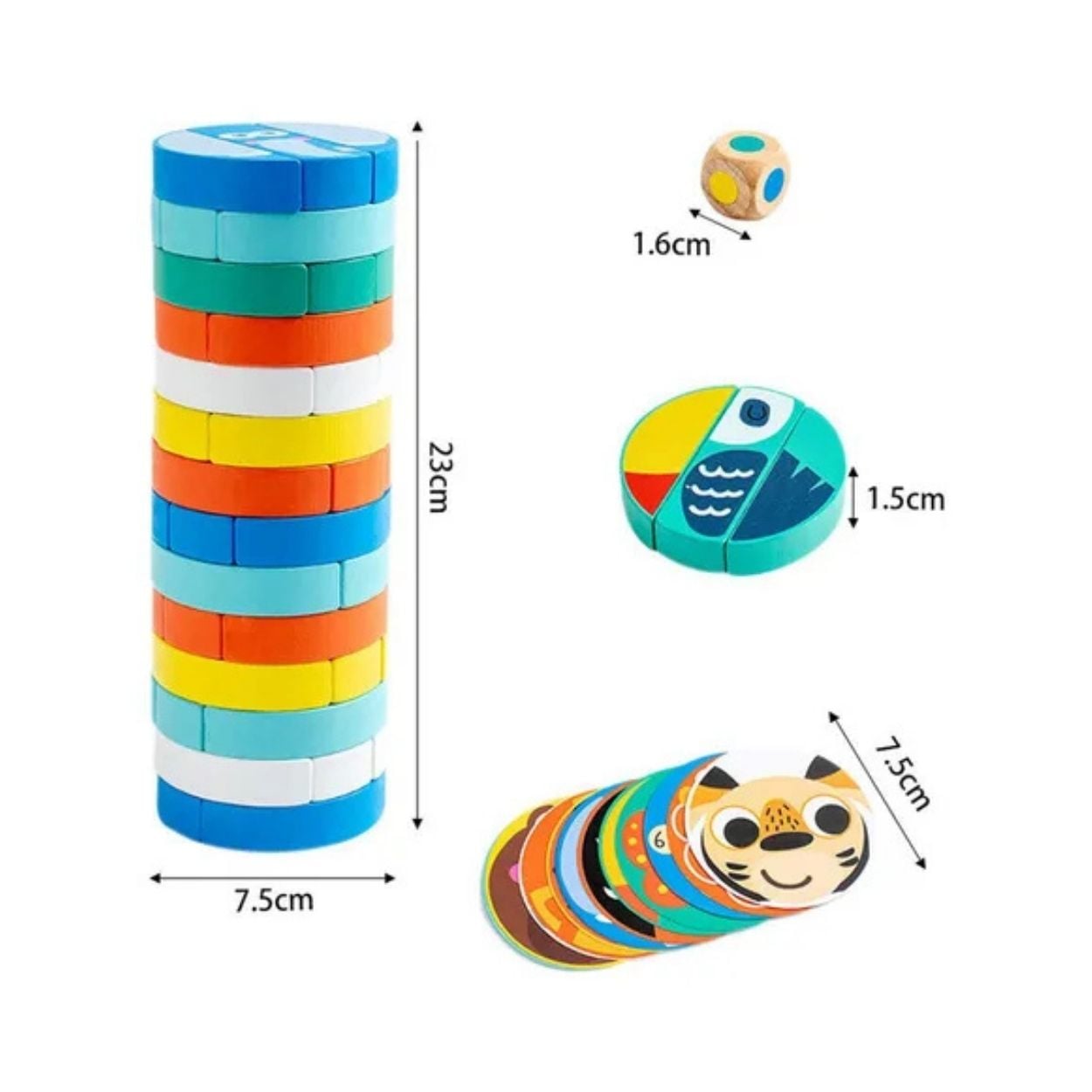 JUEGO TORRE DE ANIMALES EQUILIBRIO MONTESSORI DE MADERA - 3