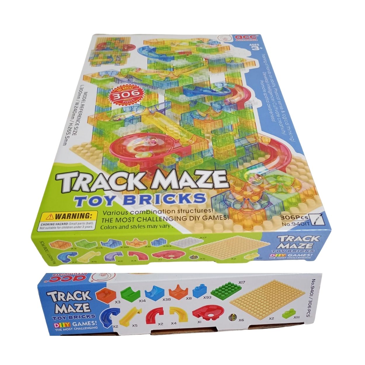 JUEGO BLOQUES DE CONSTRUCCIÓN PISTA DE CANICAS DIDÁCTICO 306 PIEZAS - 4