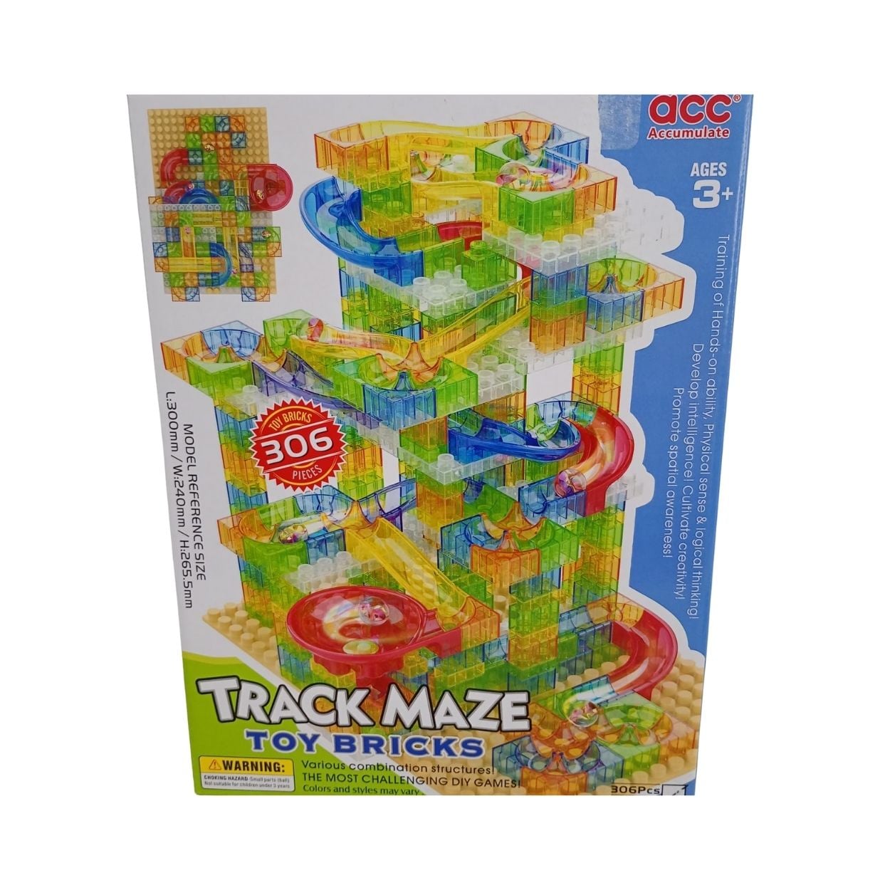 JUEGO BLOQUES DE CONSTRUCCIÓN PISTA DE CANICAS DIDÁCTICO 306 PIEZAS - 5
