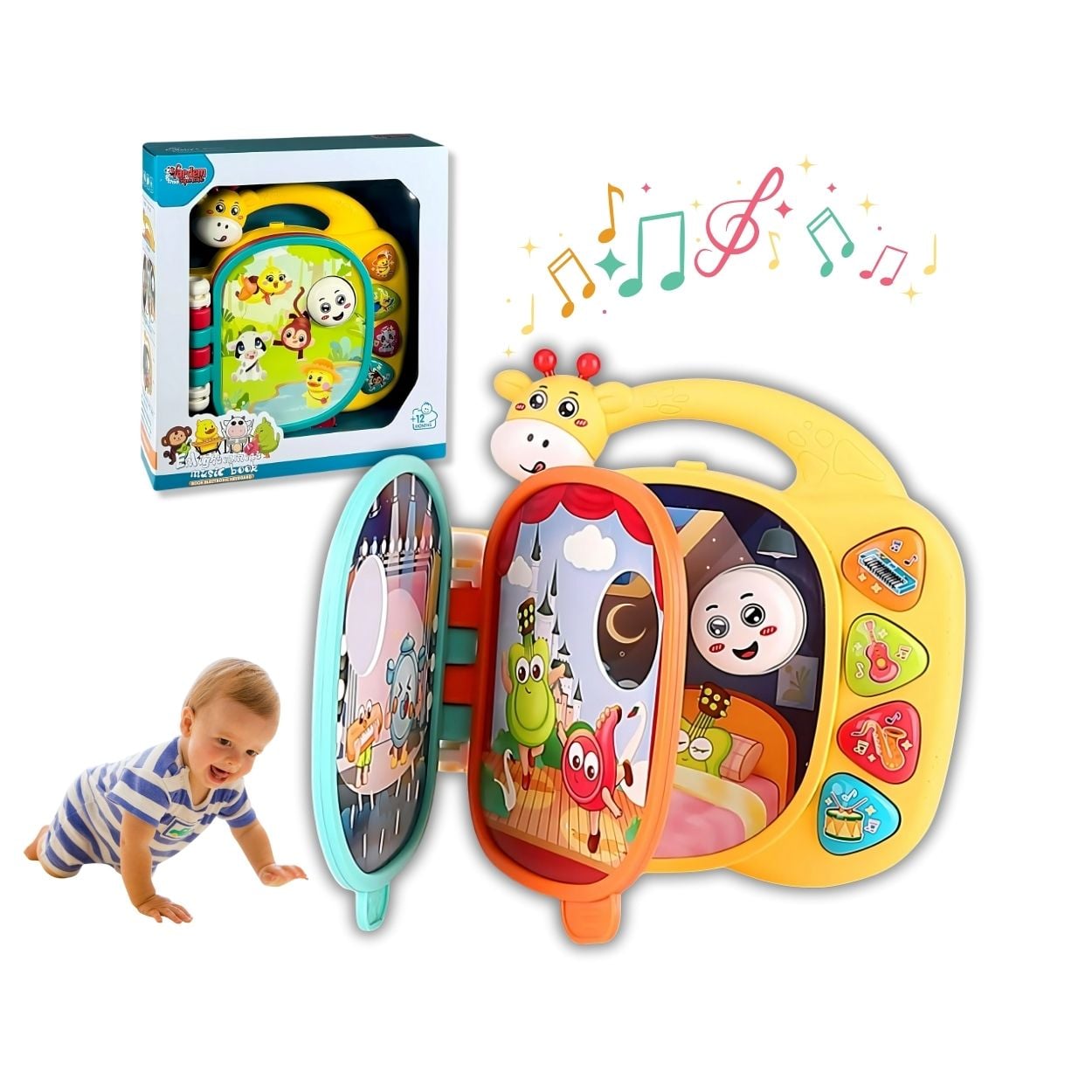 LIBRO INTERACTIVO JIRAFA MONTESSORI MUSICAL PARA BEBÉ - 1