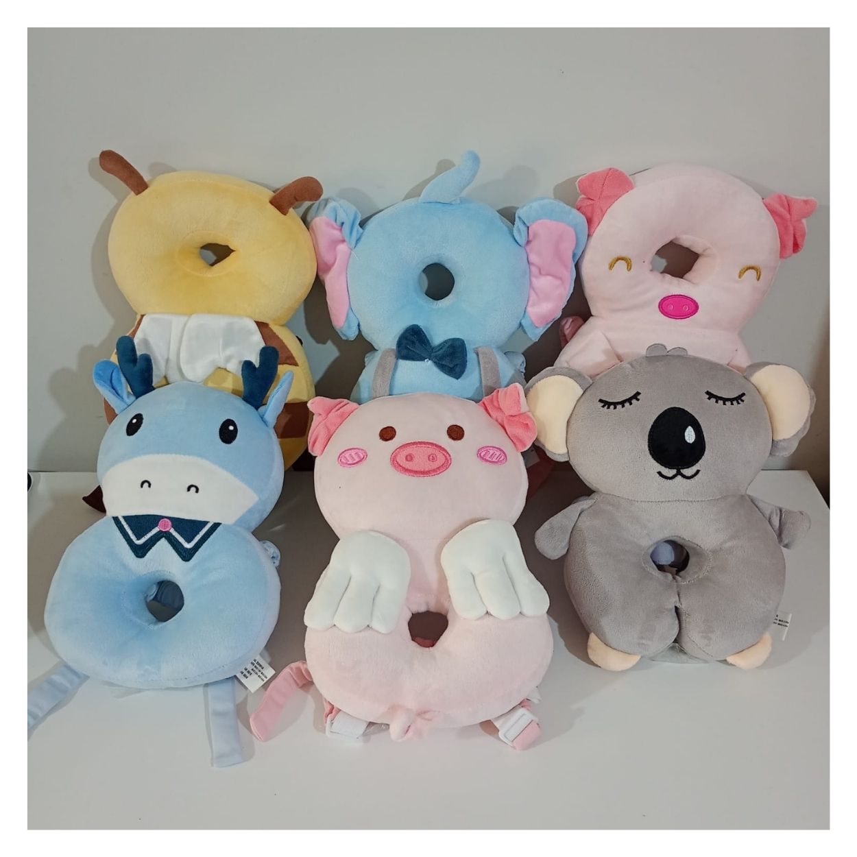 MOCHILA PROTECTORA ANTIGOLPES COLOR CELESTE PARA BEBÉ NIÑO - 2