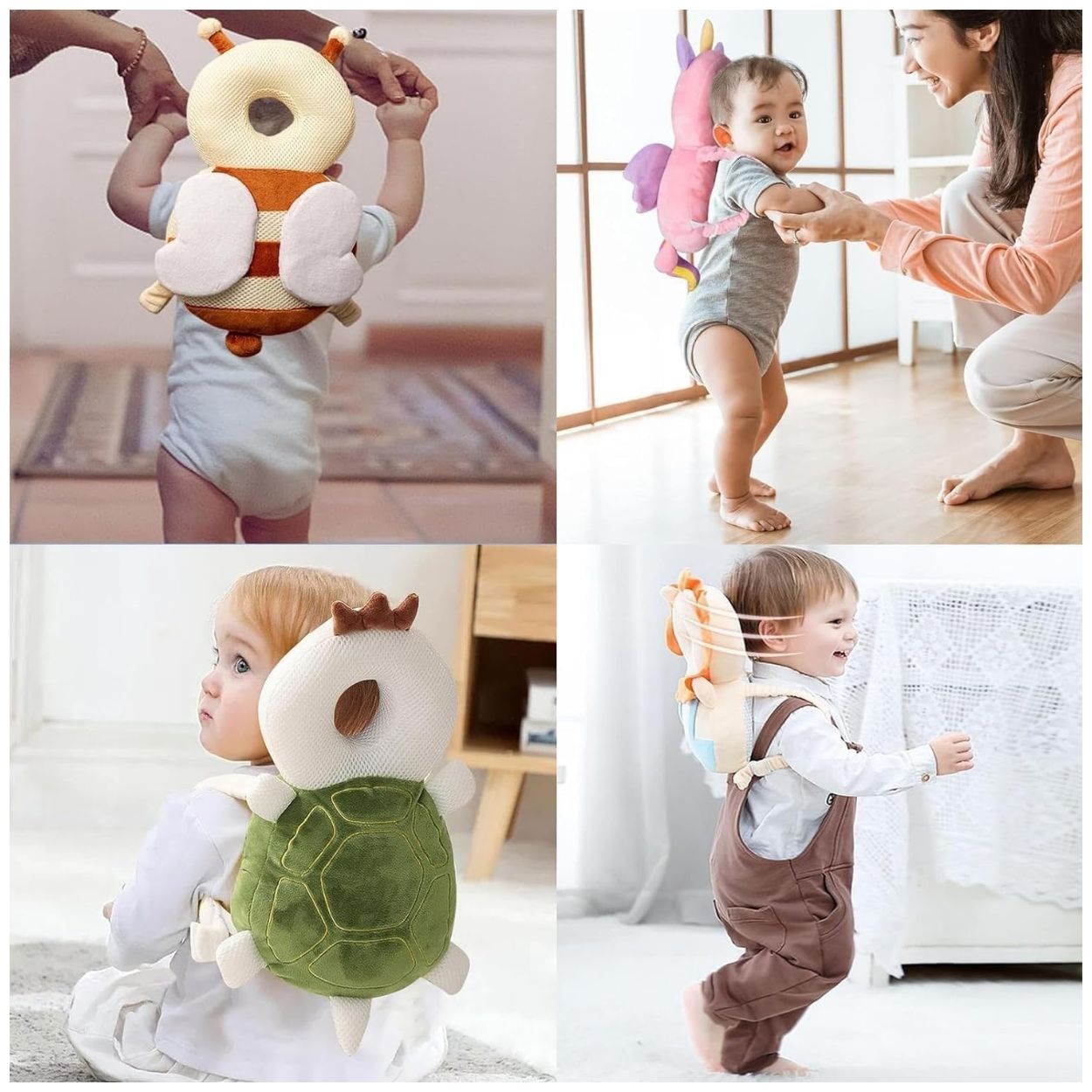 MOCHILA PROTECTORA ANTIGOLPES COLOR CELESTE PARA BEBÉ NIÑO - 5