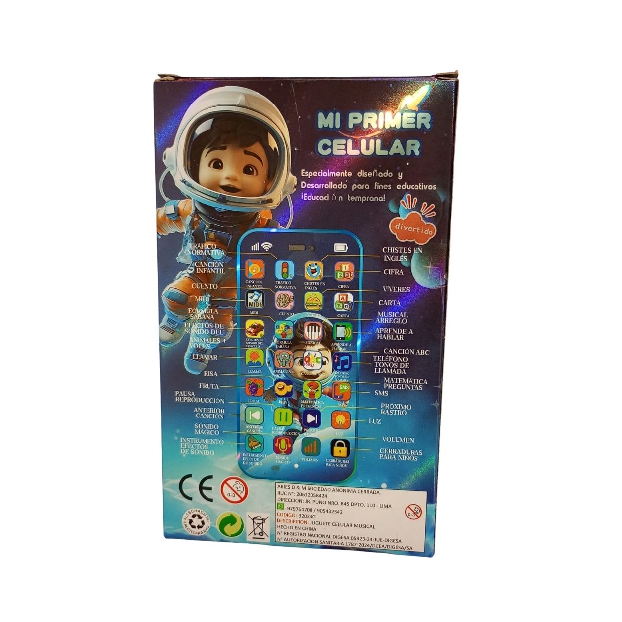 JUGUETE DIDÁCTICO MI PRIMER TELÉFONO ASTRONAUTA PARA NIÑOS - 3