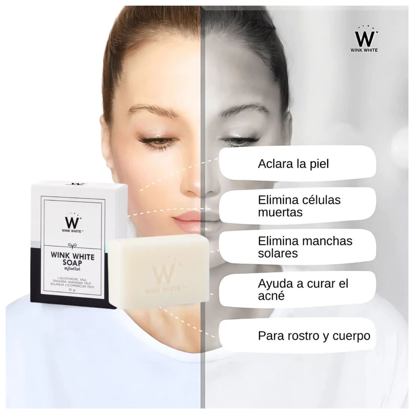 JABÓN ACLARADOR WINK WHITE SOAP - 2