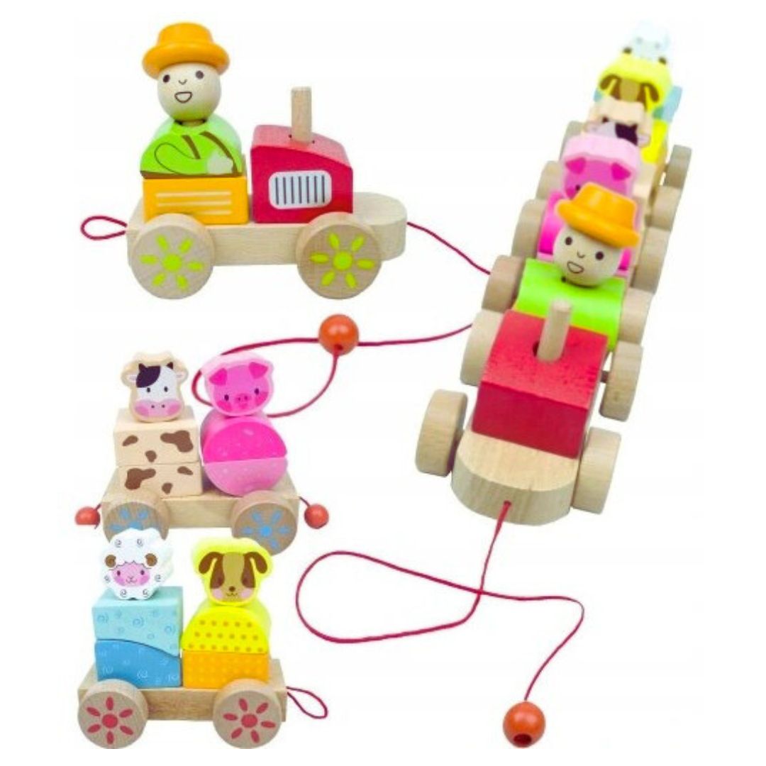 TREN DIDÁCTICO DE MADERA CON ANIMALES  JUGUETE EDUCATIVO - 3