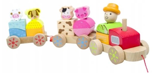 TREN DIDÁCTICO DE MADERA CON ANIMALES  JUGUETE EDUCATIVO - 5