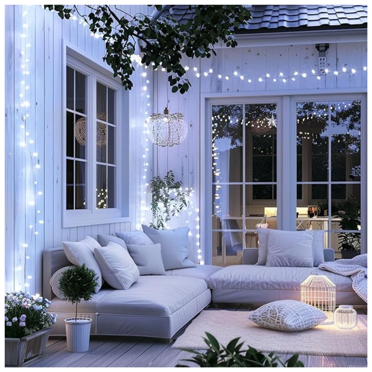 LUCES NAVIDEÑAS ÁMBAR CON PANEL SOLAR -18 MTS LUZ CÁLIDA - 5