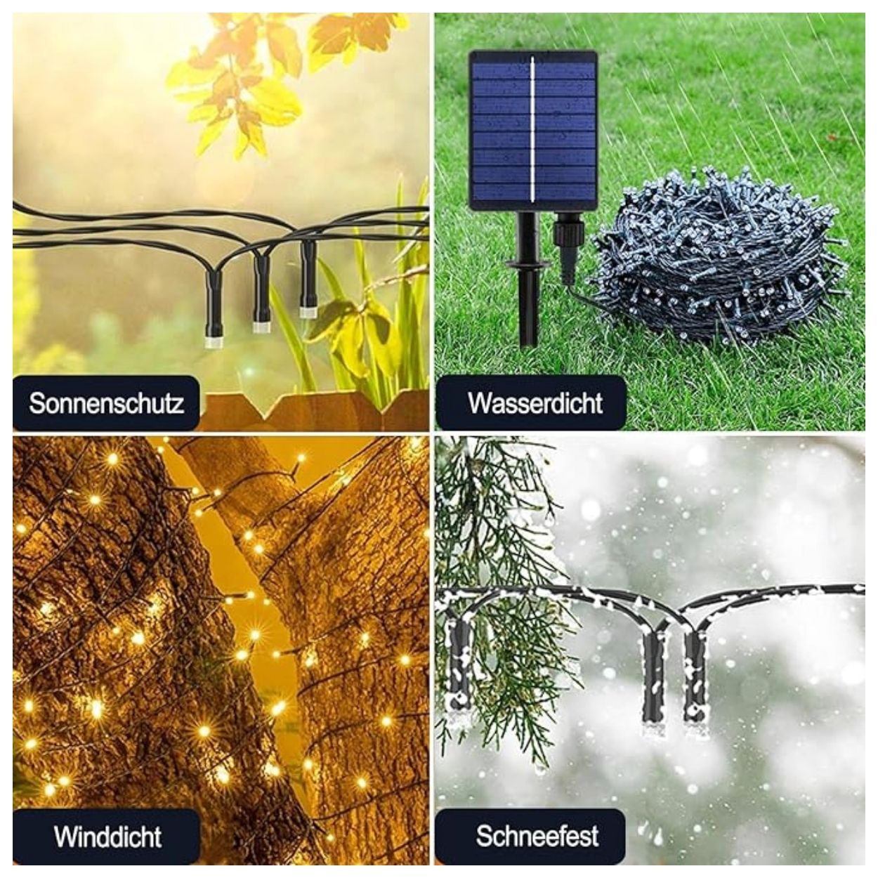PACK X2 LUCES NAVIDEÑAS MULTICOLOR 20MTS CON PANEL SOLAR - 3