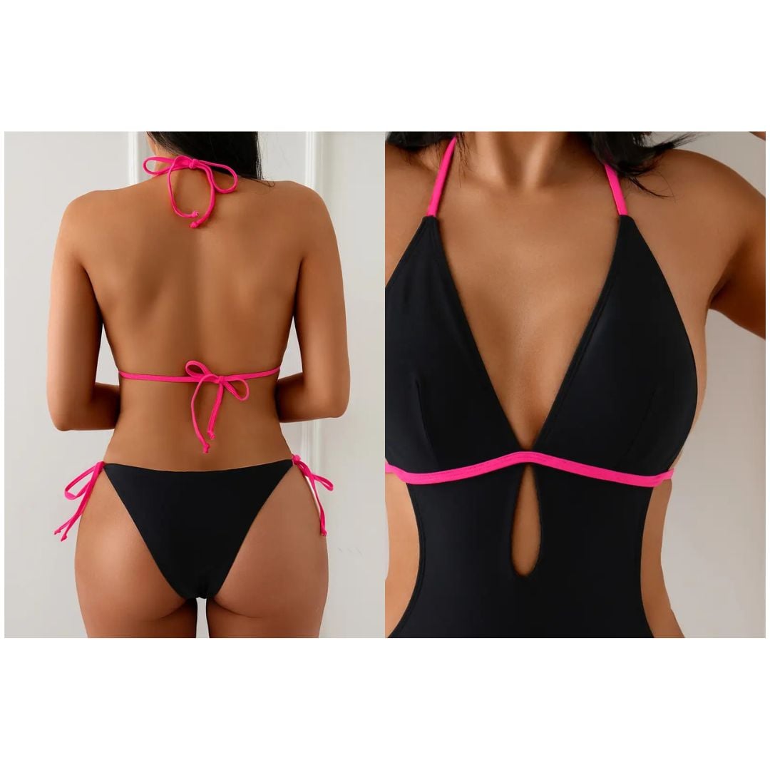 TRIKINI PUSH UP LICRA NEGRO – ROPA DE BAÑO MUJER - 2