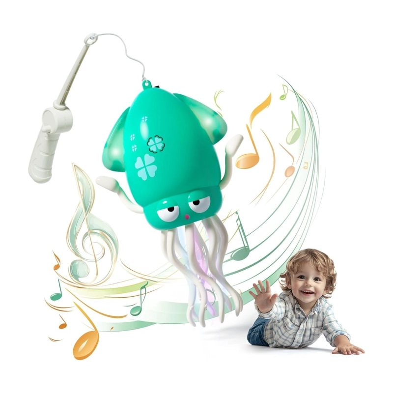 CALAMAR MUSICAL CON LUCES JUGUETE RECARGABLE PARA BEBÉ 3EN1 - VERDE - 1