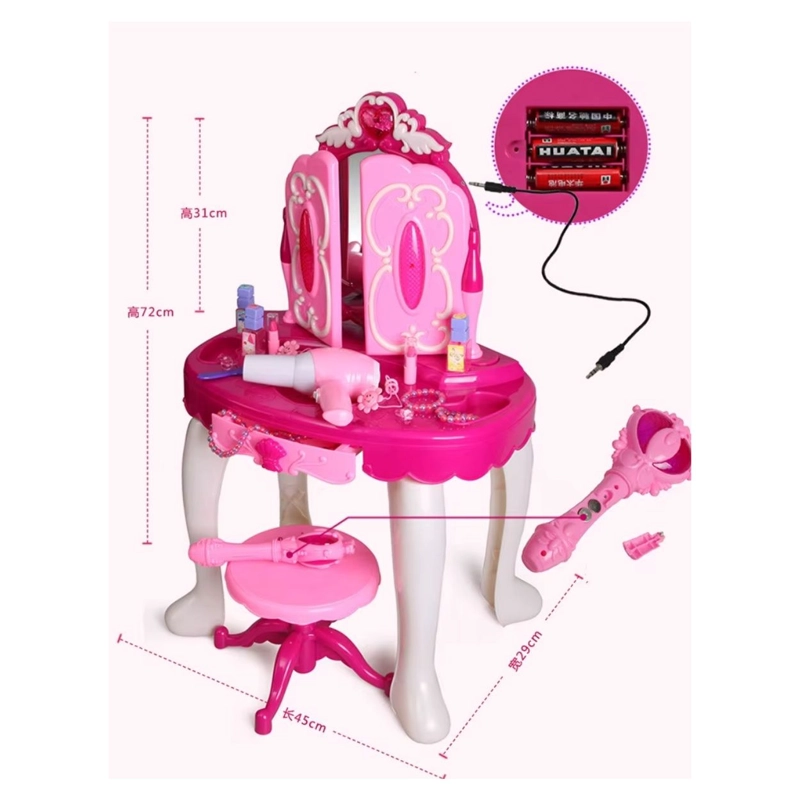 JUGUETE INTERACTIVO TOCADOR INFANTIL CON ESPEJO MÁGICO MUSICAL, VARITA Y SECADOR - 2