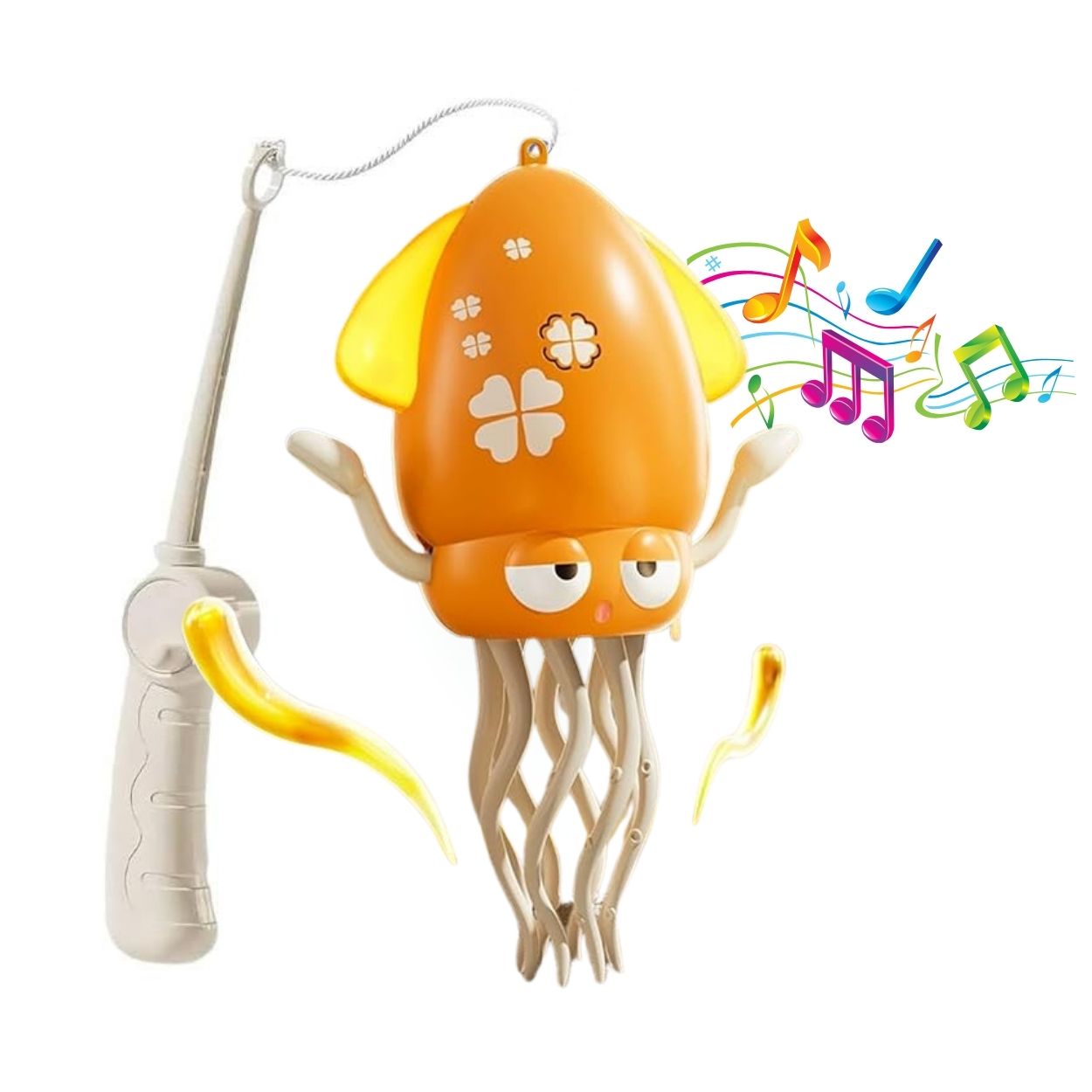 CALAMAR MUSICAL CON LUCES JUGUETE RECARGABLE PARA BEBÉ 3EN1 - AMARILLO - 1