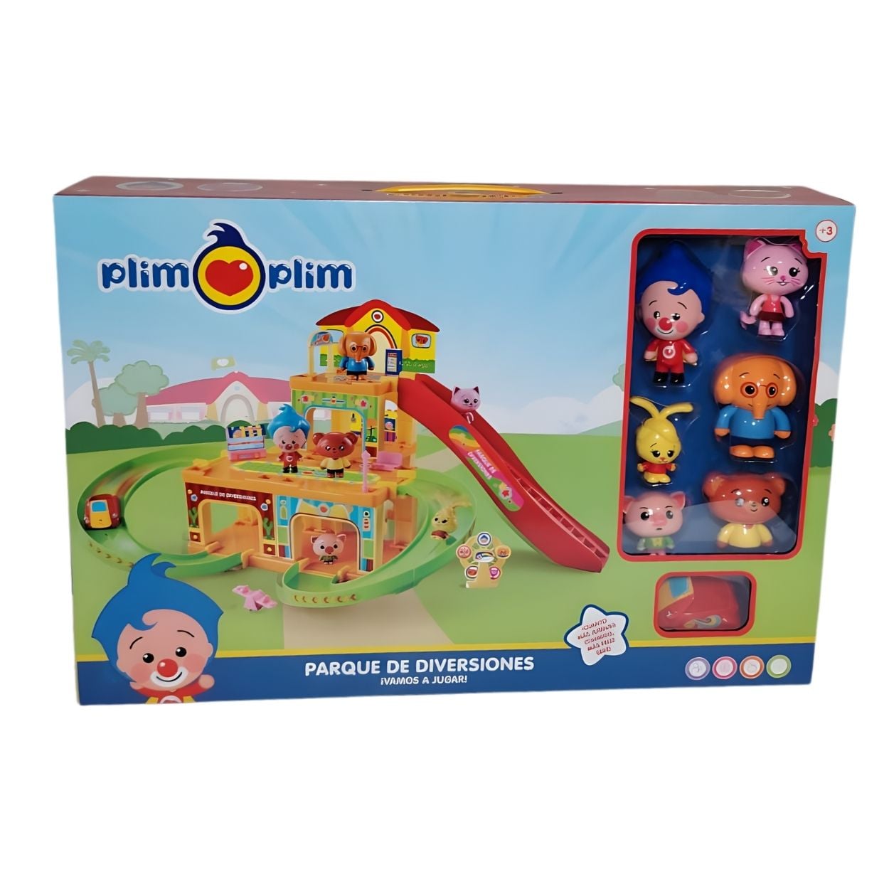 SET DIDÁCTICO ARMABLE PARQUE DE DIVERSIONES GRANDE Y SUS PERSONAJES - COMPATIBLE CON PLIM PLIM - 1