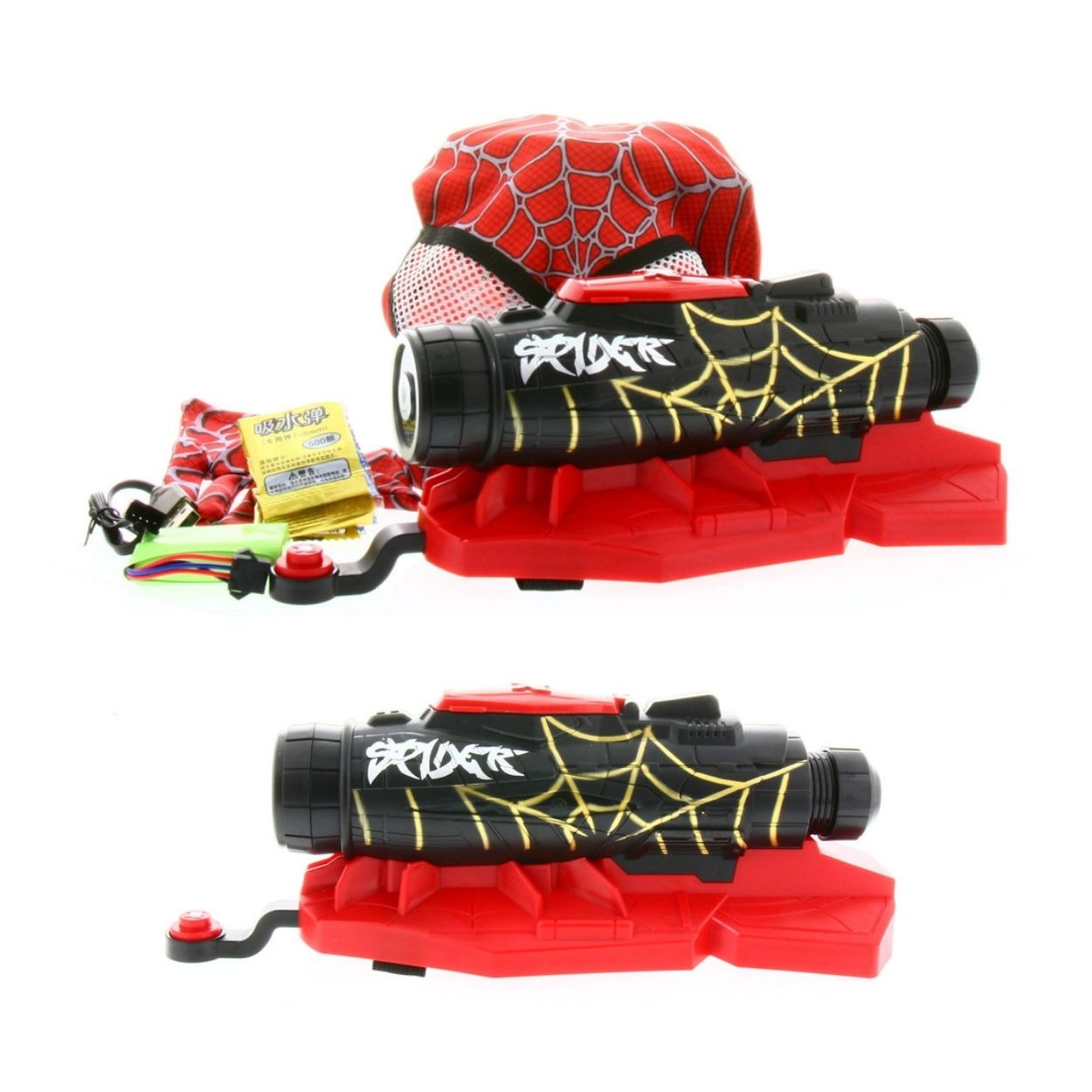 KIT INTERACTIVO BRAZO SPIDERMAN CON LANZADOR DE HIDROGEL RECARGABLE Y MÁSCARA - 2