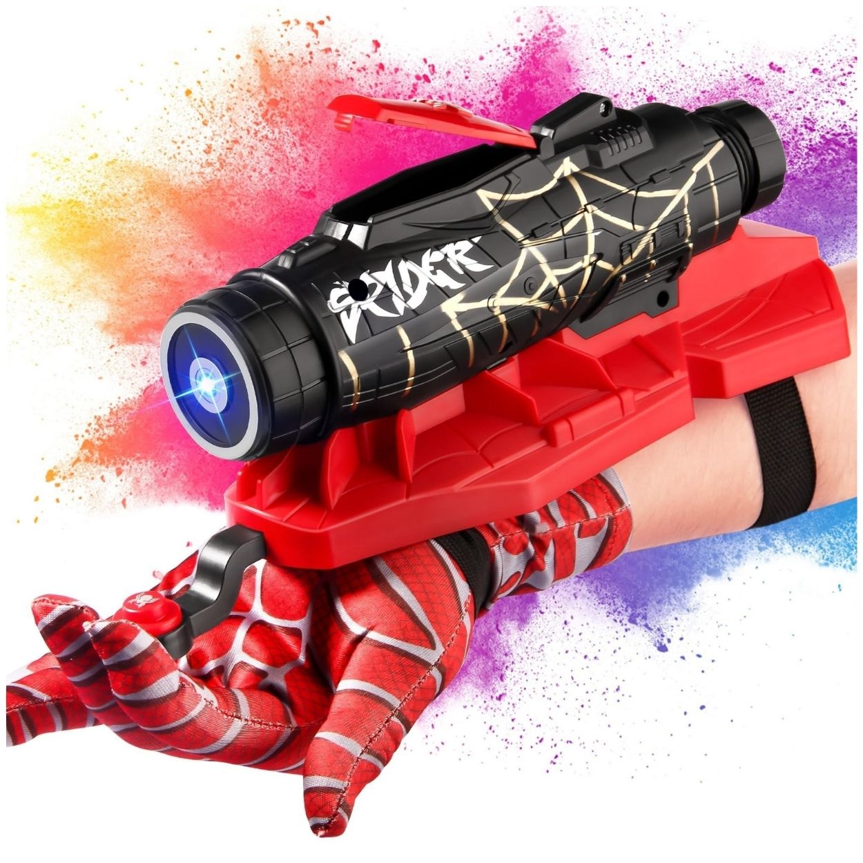KIT INTERACTIVO BRAZO SPIDERMAN CON LANZADOR DE HIDROGEL RECARGABLE Y MÁSCARA - 4