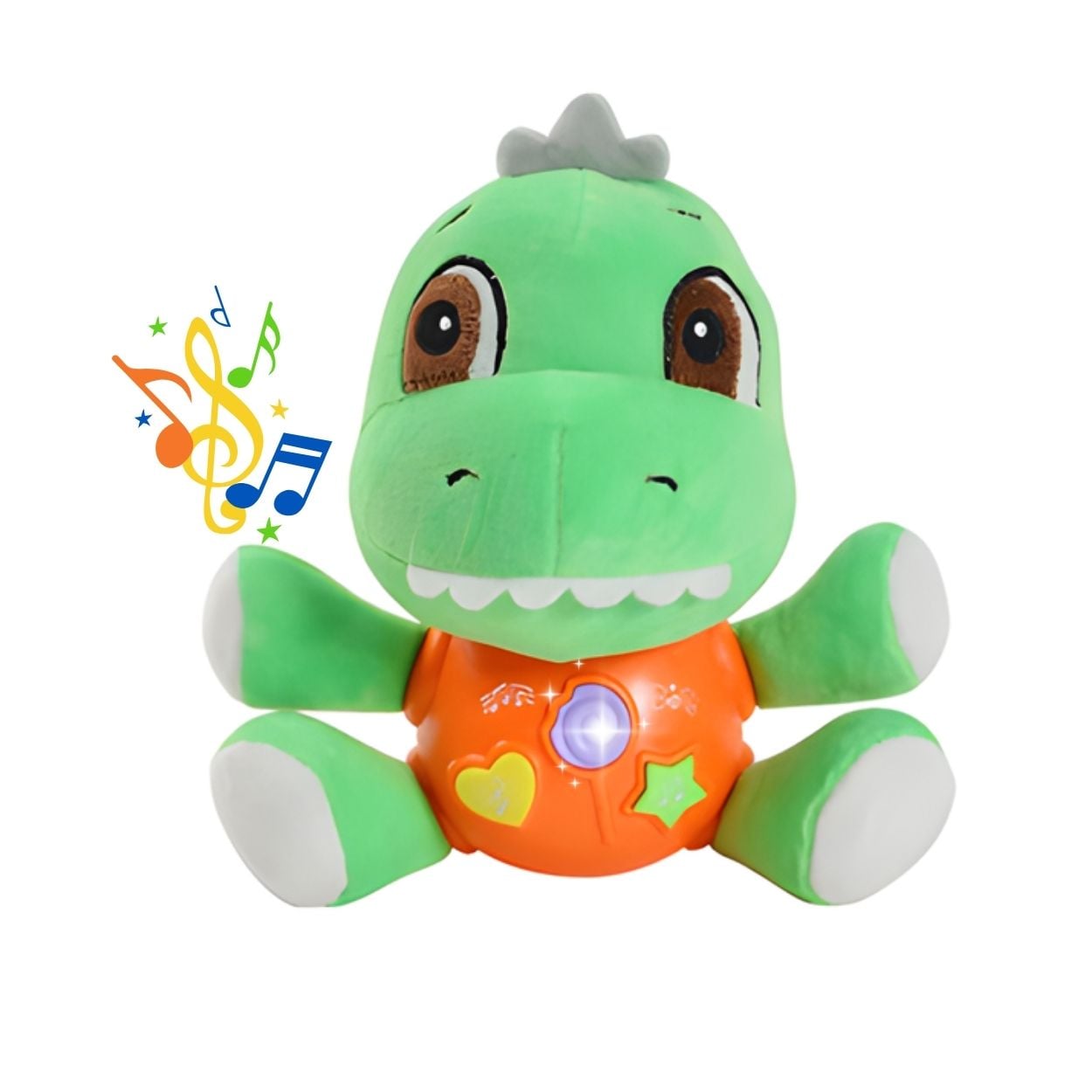 JUGUETE PELUCHE DINOSAURIO INTERACTIVO MUSICAL CON LUCES PARA BEBÉS - 1