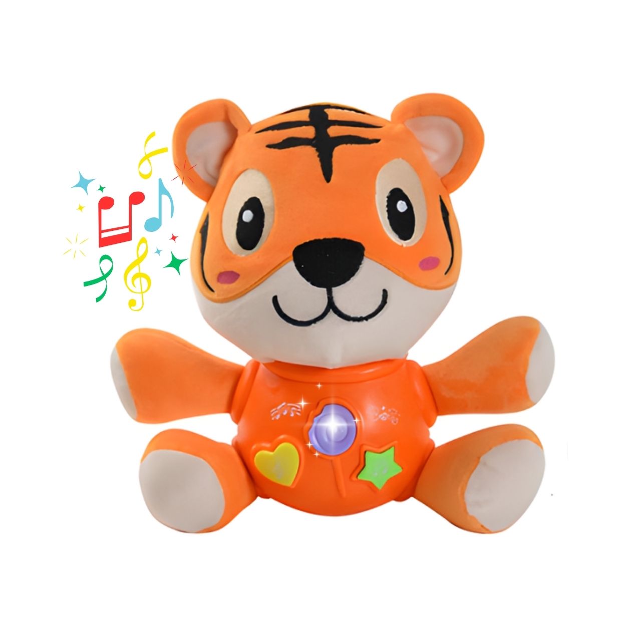 JUGUETE PELUCHE TIGRE INTERACTIVO MUSICAL CON LUCES PARA BEBÉS - 1