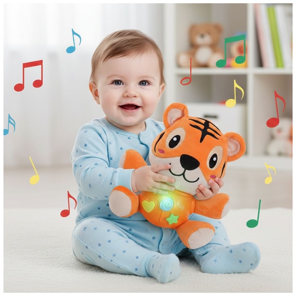 JUGUETE PELUCHE INTERACTIVO MUSICAL CON LUCES PARA BEBÉS - MODELO ALEATORIO - 5