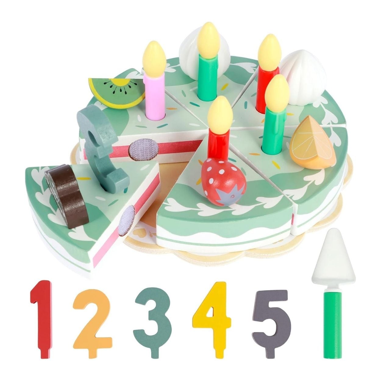 PASTEL DE CUMPLEAÑOS ROMPECABEZAS DE MADERA MONTESSORI - JUGUETE DIDÁCTICO - 1