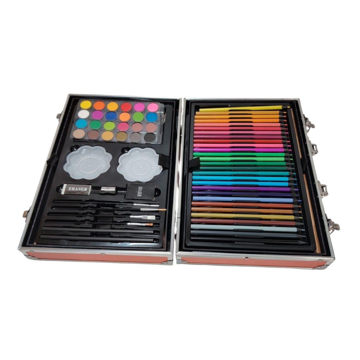 Set De Arte Profesional De 120 Piezas – Maletín Metálico Con Lápices Acuarelables, Rotuladores Y Acuarelas