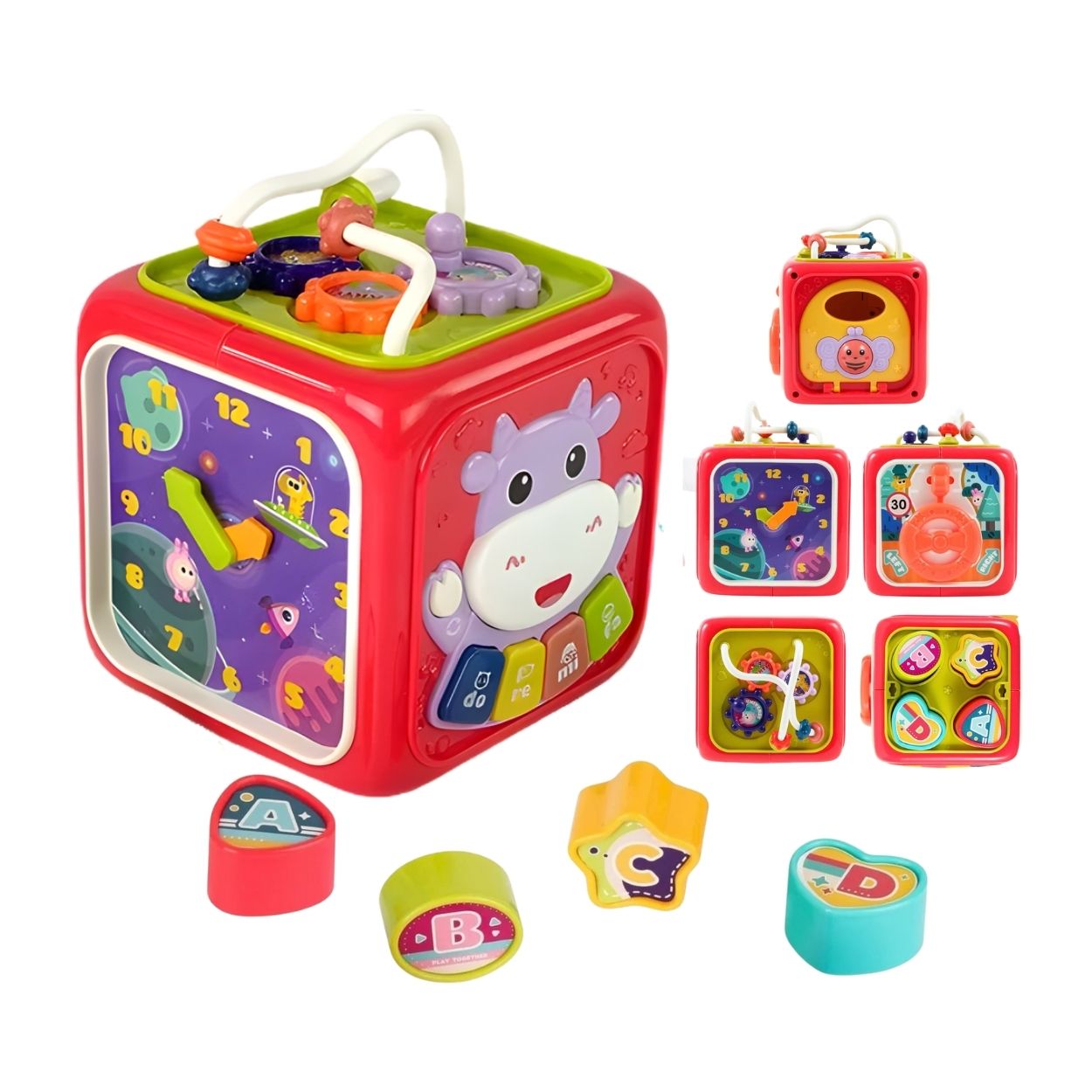 CUBO DE ACTIVIDADES SENSORIAL 6 EN 1 PARA BEBÉS - JUGUETE EDUCATIVO MUSICAL CON LUCES - 1