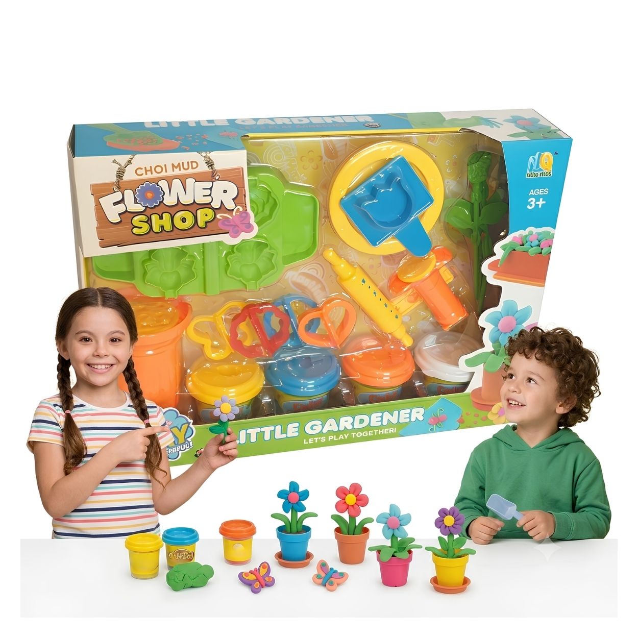 KIT DE PLASTILINAS FLORES Y JARDINERÍA PARA MOLDEAR - JUGUETE CREATIVO EDUCATIVO - 3