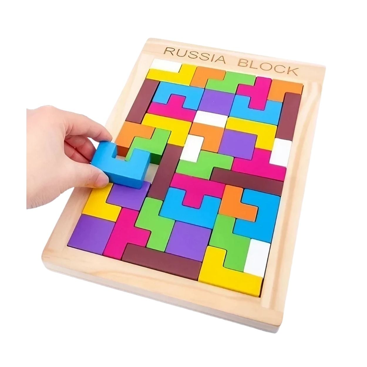 JUEGO TETRIS COLORIDO + CUBO SOMA DE MADERA ROMPECABEZAS 3D EDUCATIVO - 2