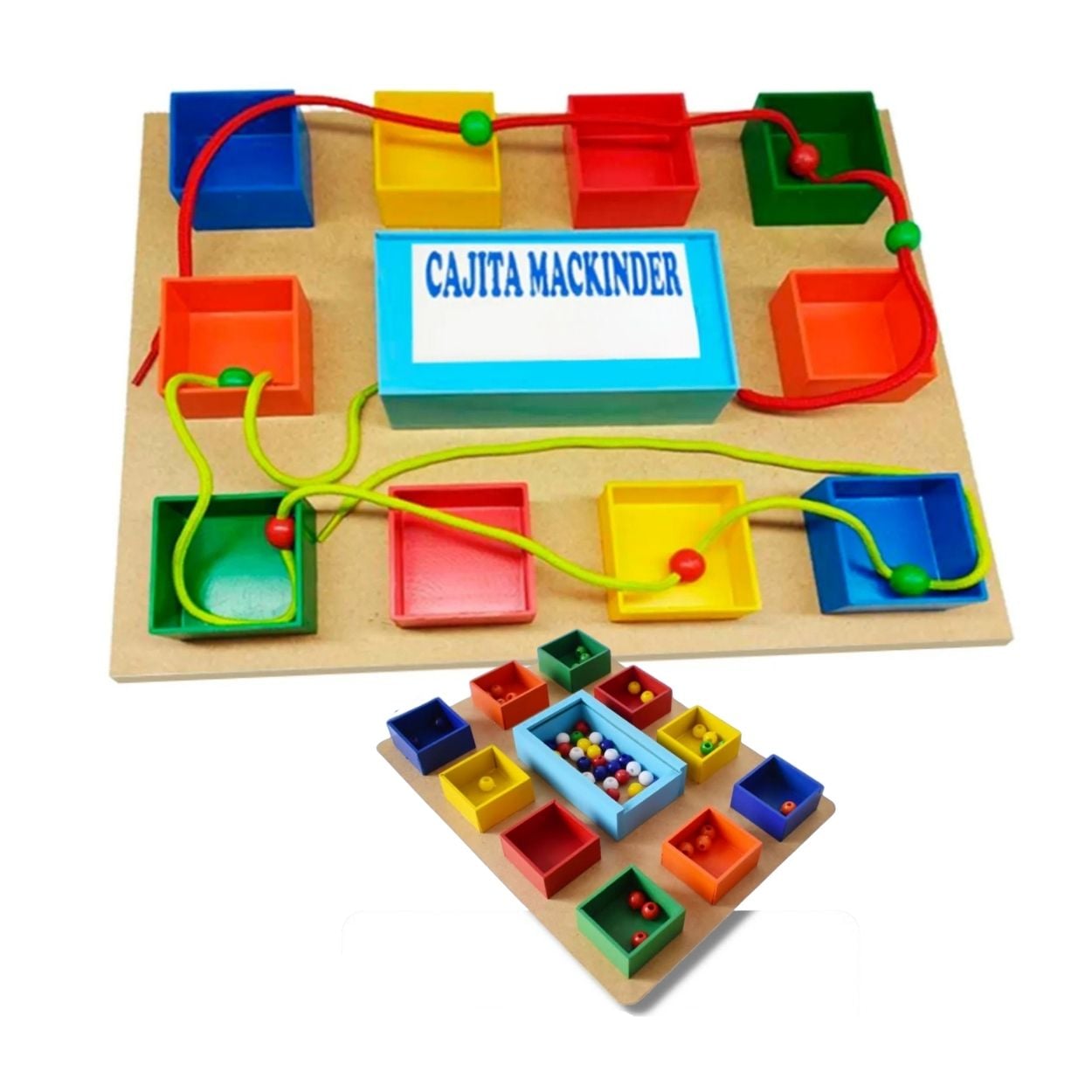 CAJITA MACKINDER DE MADERA DIDÁCTICA 100 PIEZAS - JUEGO PARA APRENDER MATEMÁTICAS - 1