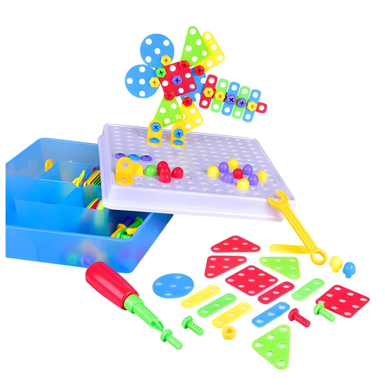 JUEGO DIDÁCTICO DE CONSTRUCCIÓN MOSAICO CREATIVE 234 PCS CON DESTORNILLADOR - 4 EN 1 - 3