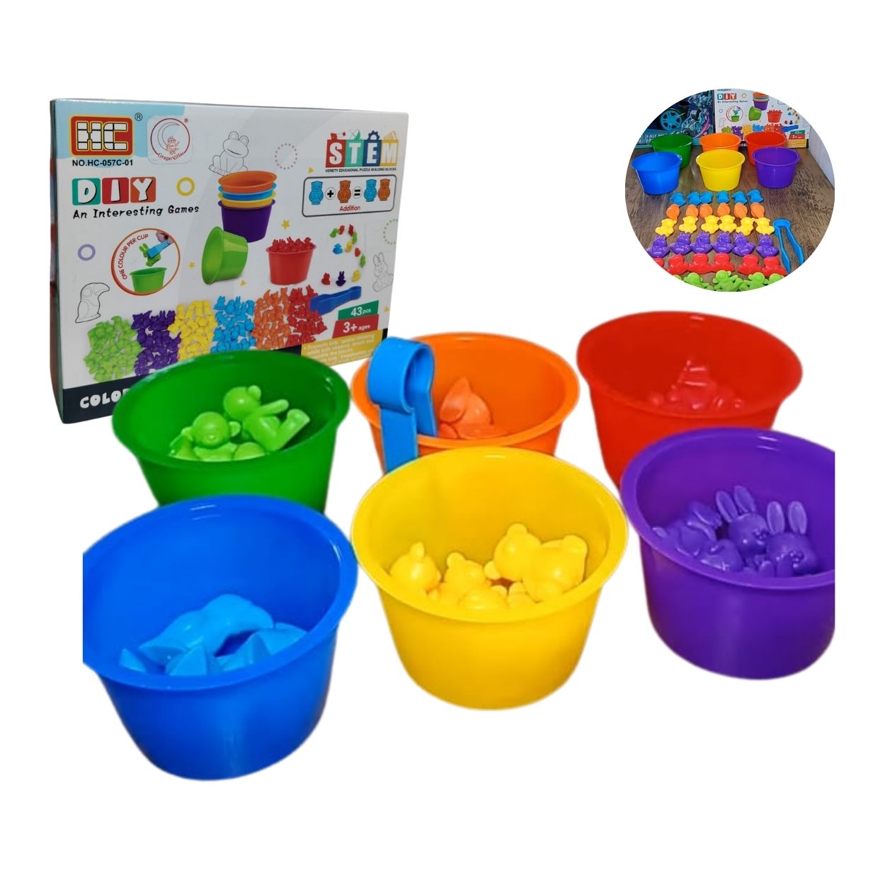 JUEGO DIDÁCTICO DE CLASIFICACIÓN POR COLORES Y ANIMALES STEM - 1