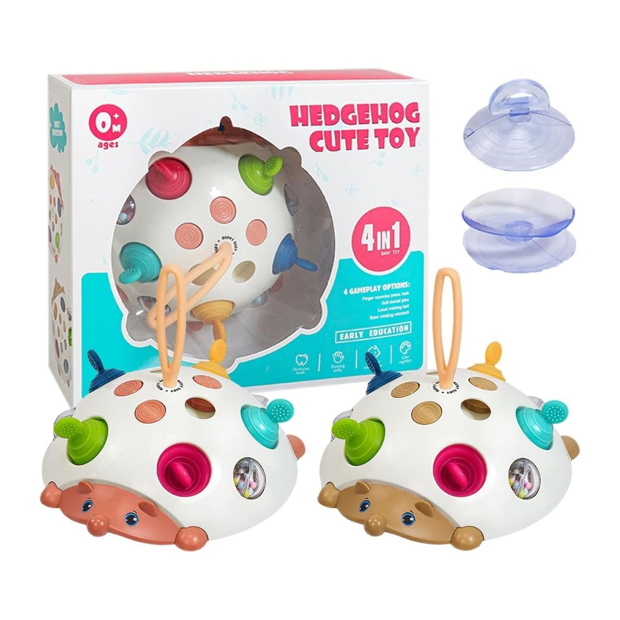 JUGUETE SENSORIAL ERIZO MONTESSORI 4 EN 1 - ESTIMULACIÓN TEMPRANA PARA BEBÉS - 5