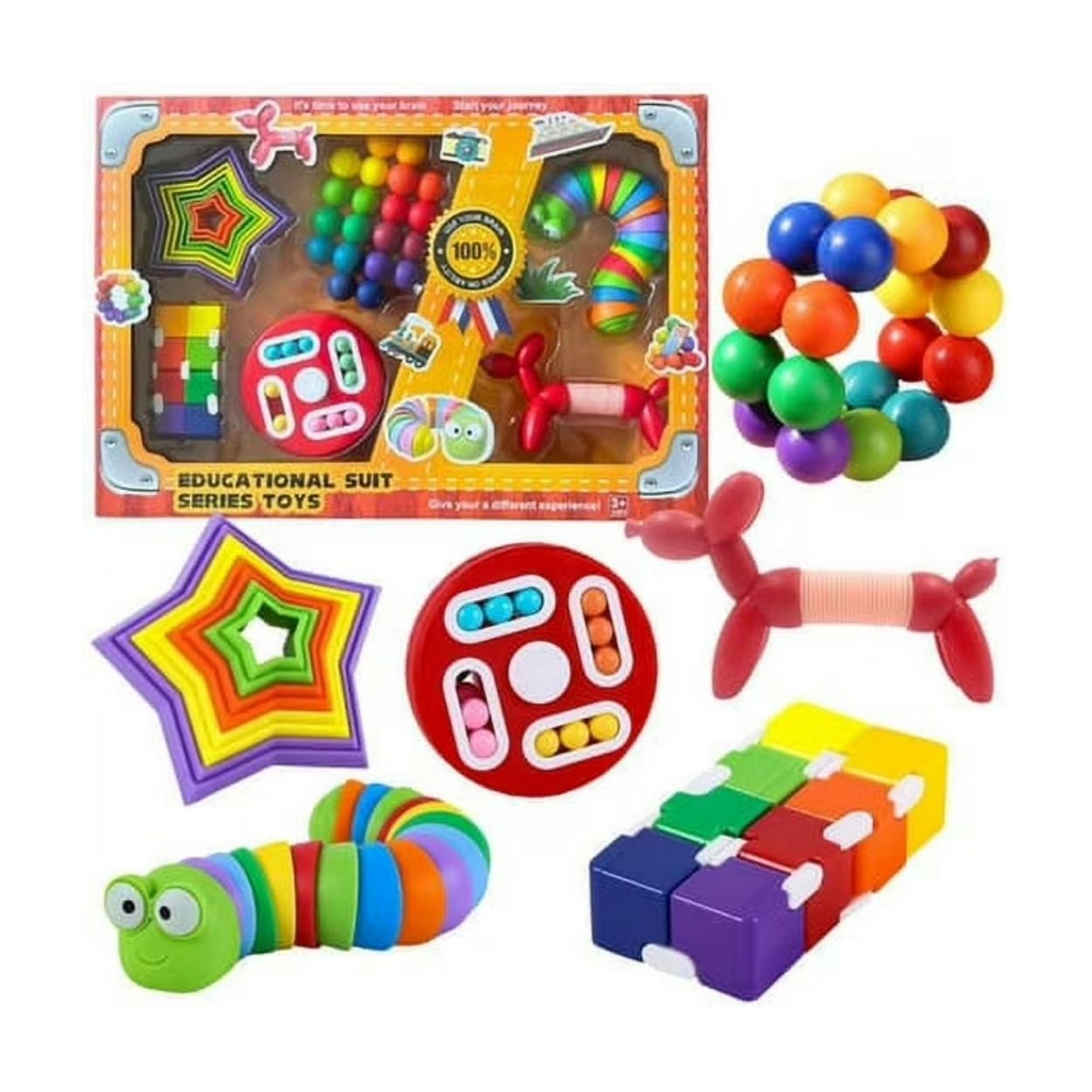 KIT DE JUGUETES SENSORIALES ANTIESTRÉS ESTIMULA RELAJA Y APRENDE JUGANDO - 1
