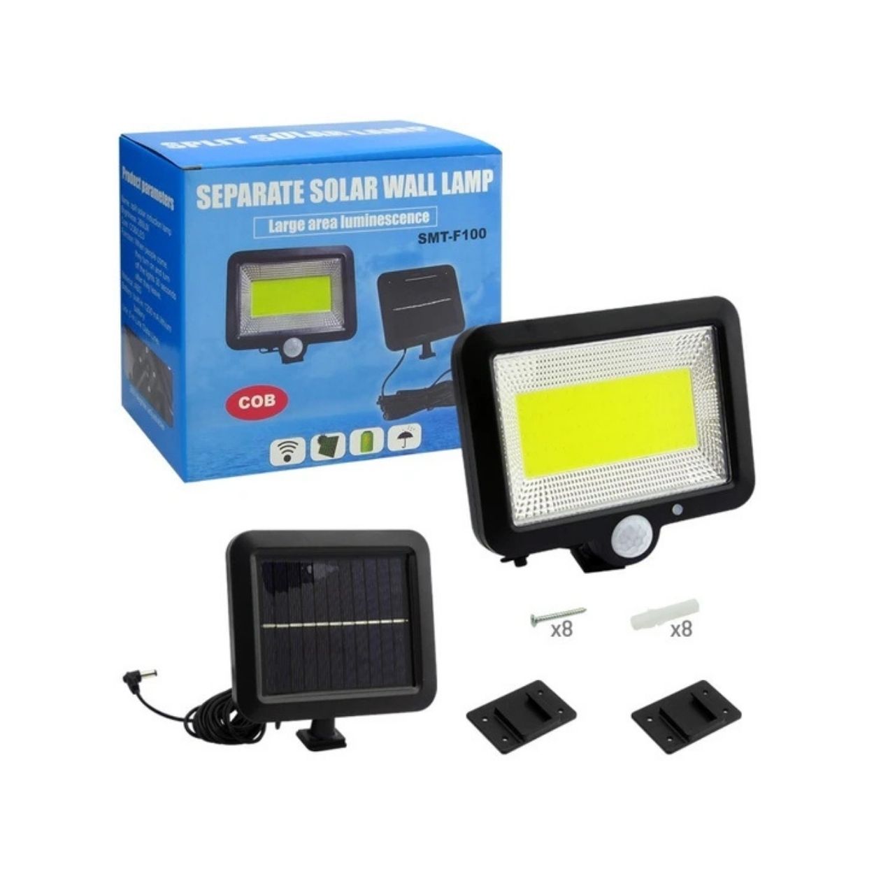 FOCO REFLECTOR SOLAR LED CON SENSOR DE MOVIMIENTO - RESISTENTE IP65 PARA FACHADA Y JARDÍN - 1