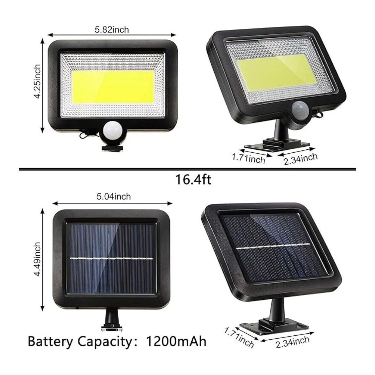 FOCO REFLECTOR SOLAR LED CON SENSOR DE MOVIMIENTO - RESISTENTE IP65 PARA FACHADA Y JARDÍN - 2