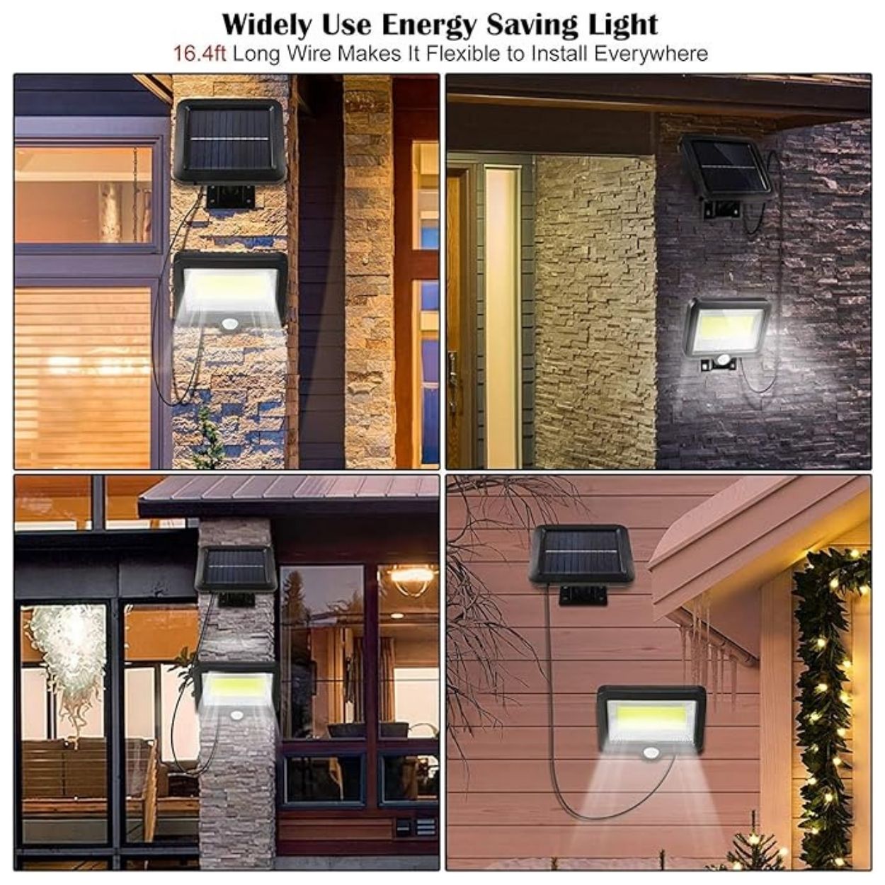 FOCO REFLECTOR SOLAR LED CON SENSOR DE MOVIMIENTO - RESISTENTE IP65 PARA FACHADA Y JARDÍN - 3