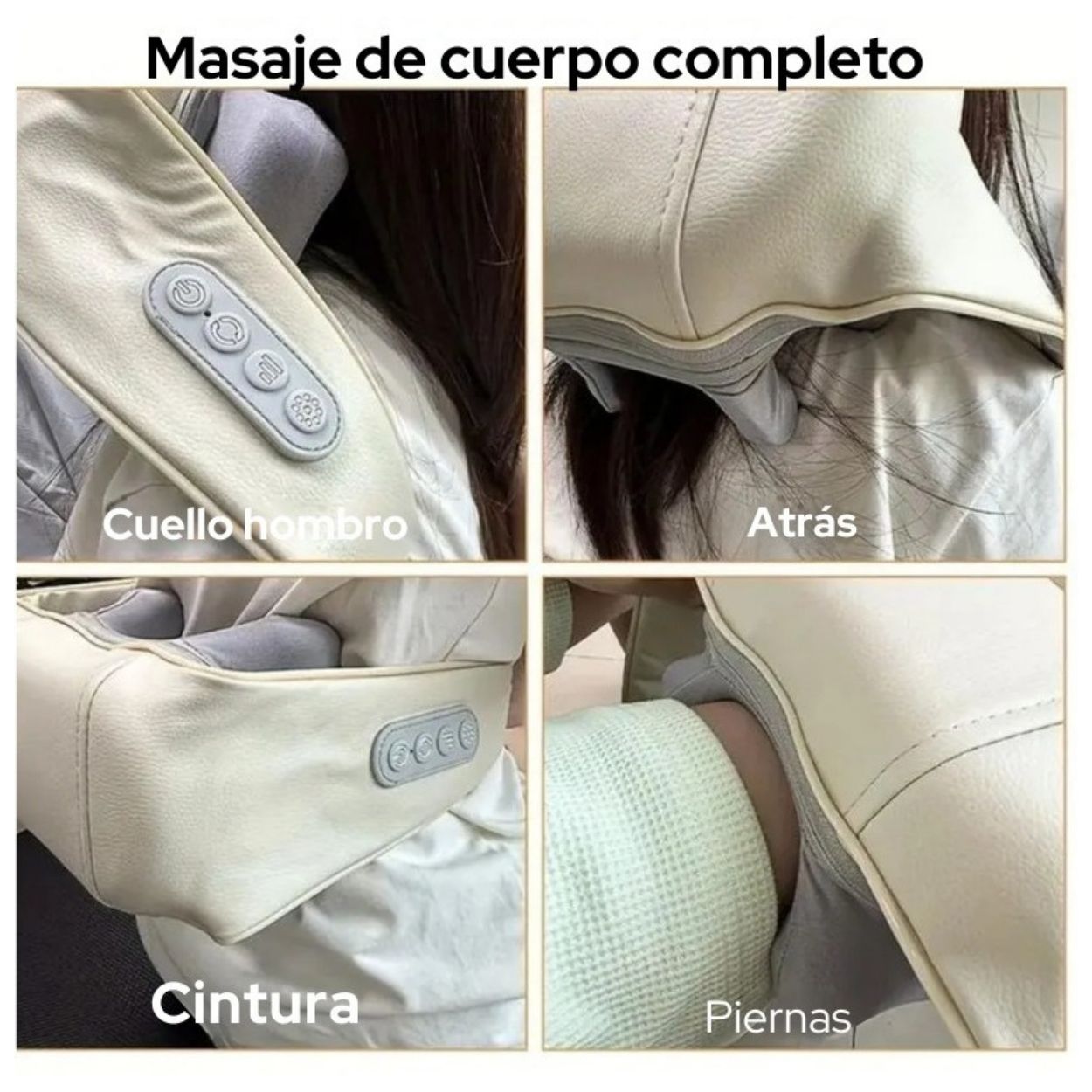 MASAJEADOR DE CUELLO Y HOMBROS ELÉCTRICO PORTÁTIL 2 MODOS Y 3 INTENSIDADES - TIPO SHIATSU - 5