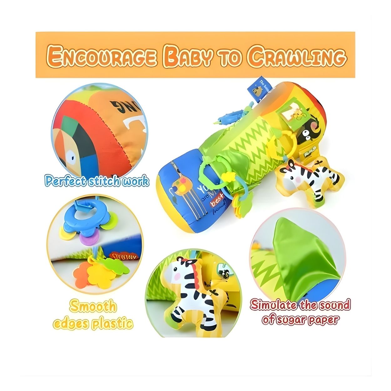 PACK RODILLO DE GATEO SENSORIAL + PEZ SONAJERO MOLAR PARA BEBÉS - 2