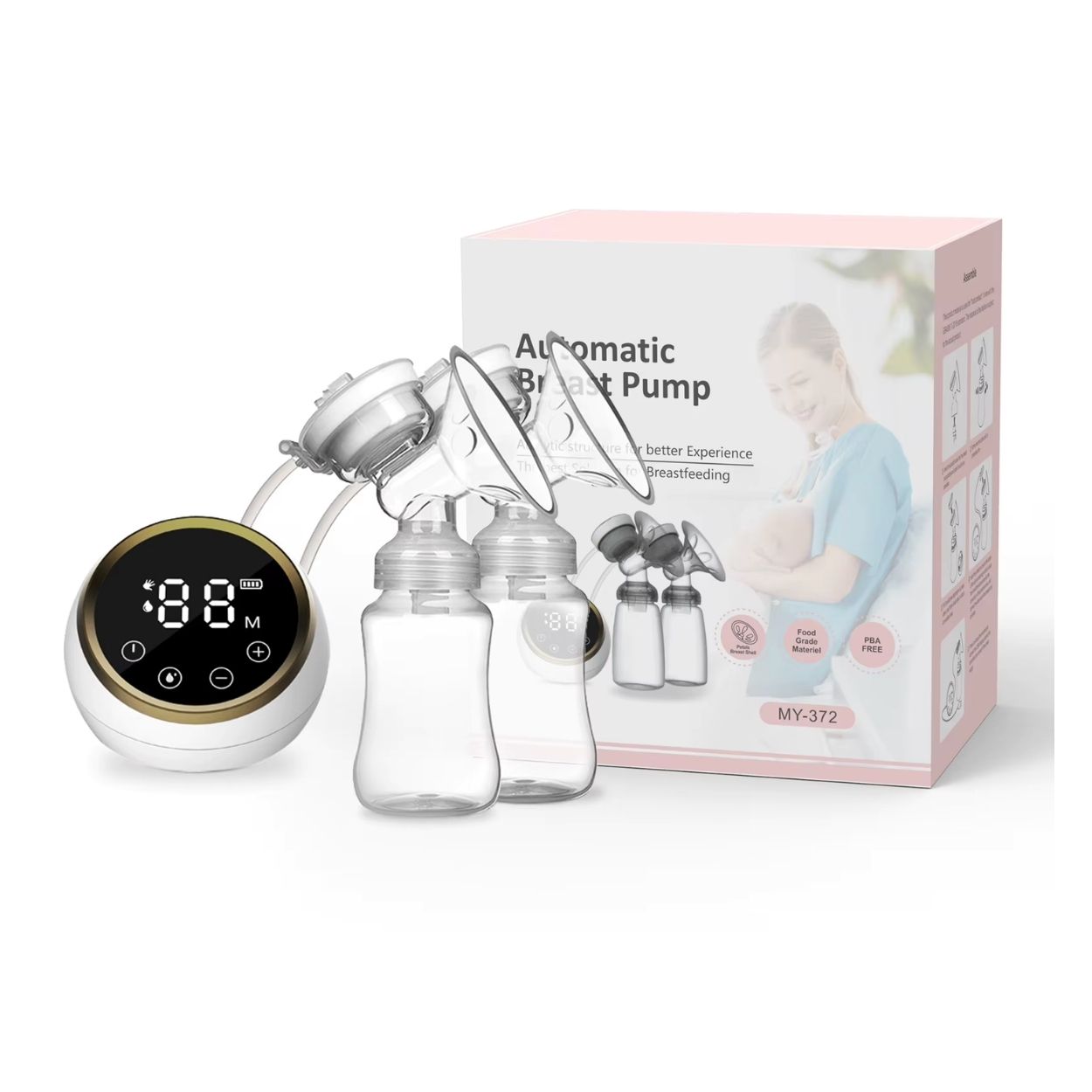 EXTRACTOR DE LECHE DOBLE PORTÁTIL RECARGABLE CON PANTALLA LED - 1