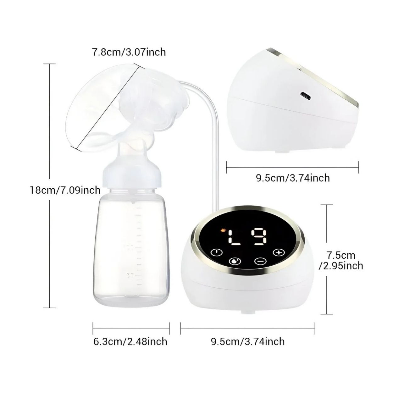 EXTRACTOR DE LECHE DOBLE PORTÁTIL RECARGABLE CON PANTALLA LED - 2