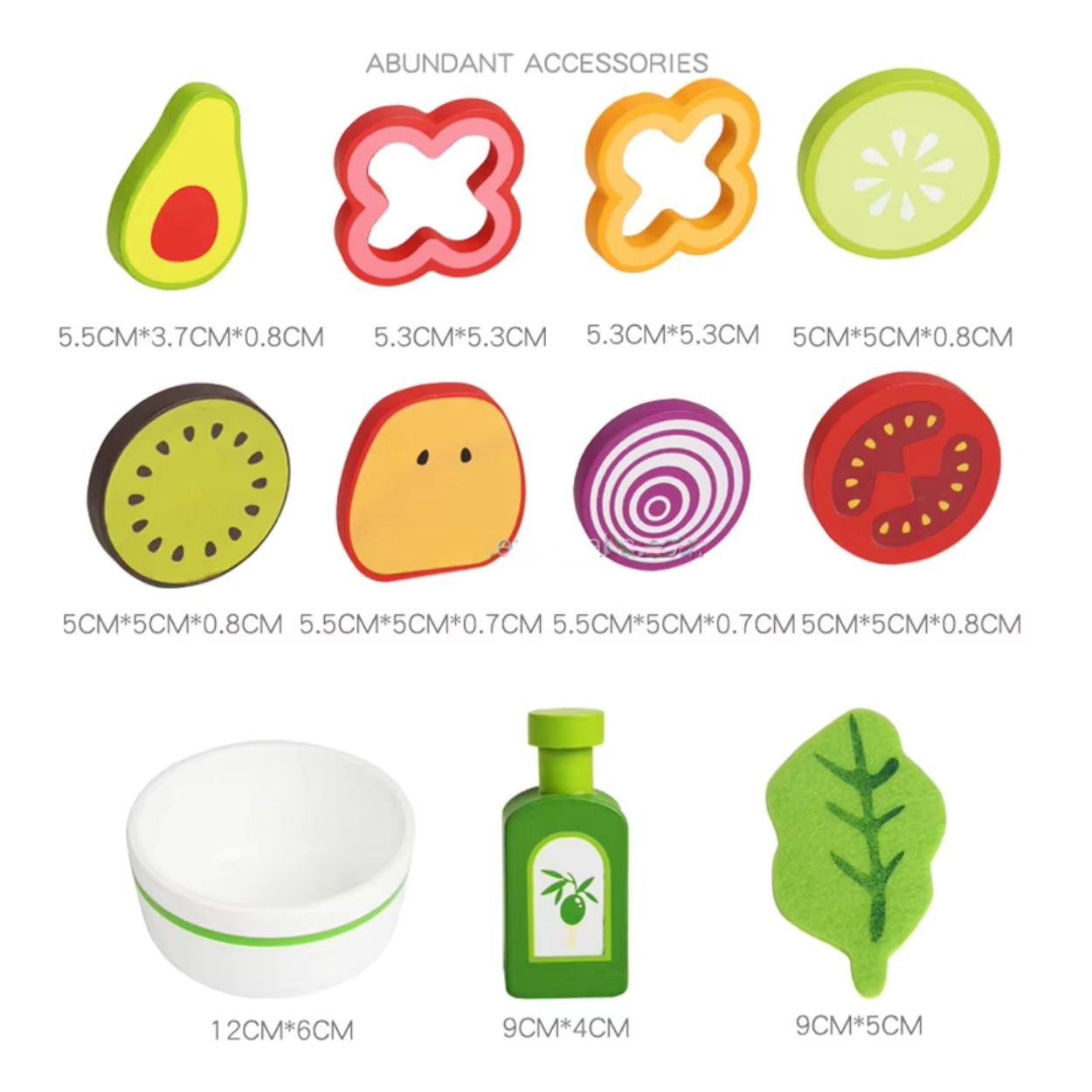 JUGUETE DE MADERA MONTESSORI ENSALADA DE VEGETALES Y FRUTAS PARA NIÑOS - 2