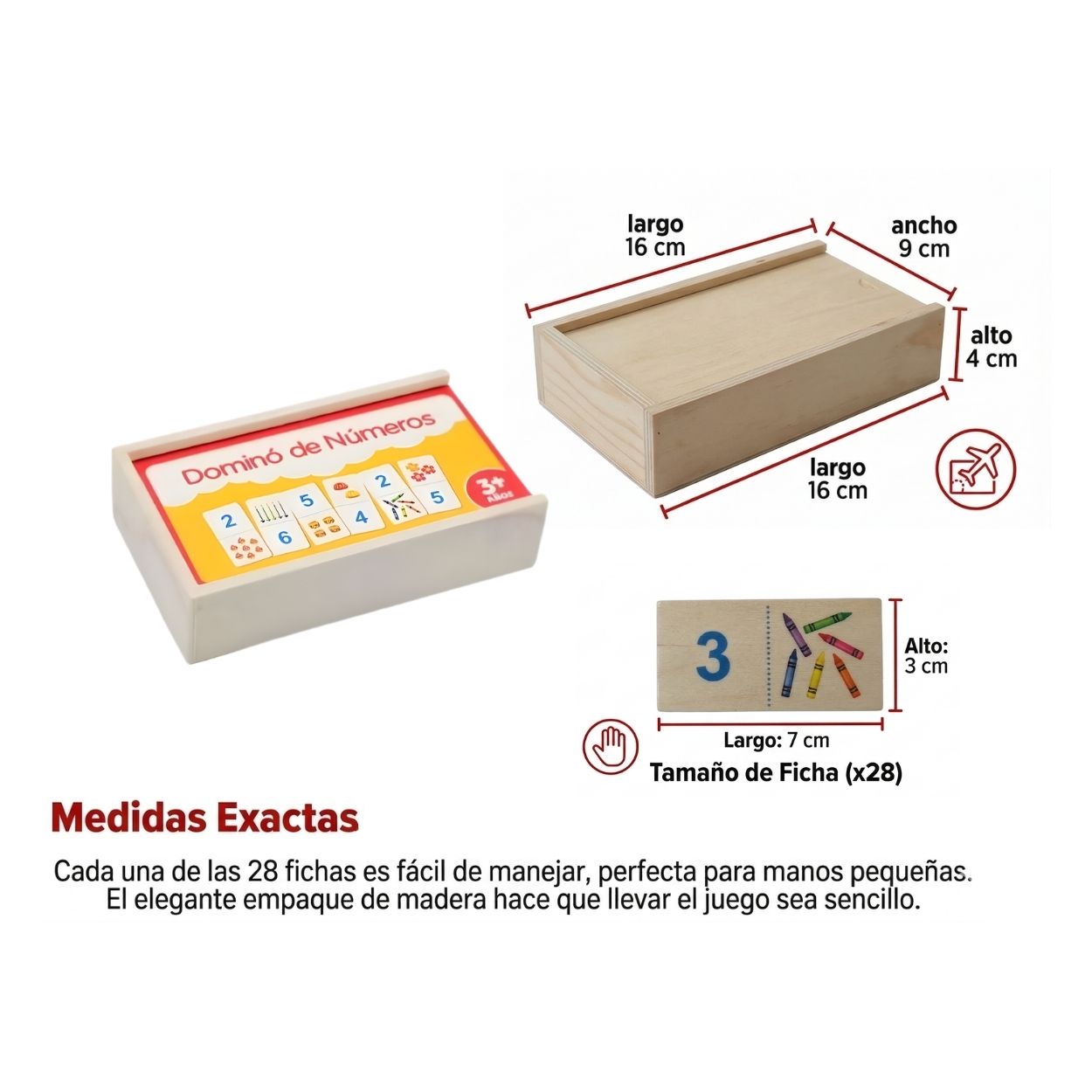 DOMINÓ DE NÚMEROS DE MADERA PARA NIÑOS - APRENDIZAJE MATEMÁTICO INICIAL - 4